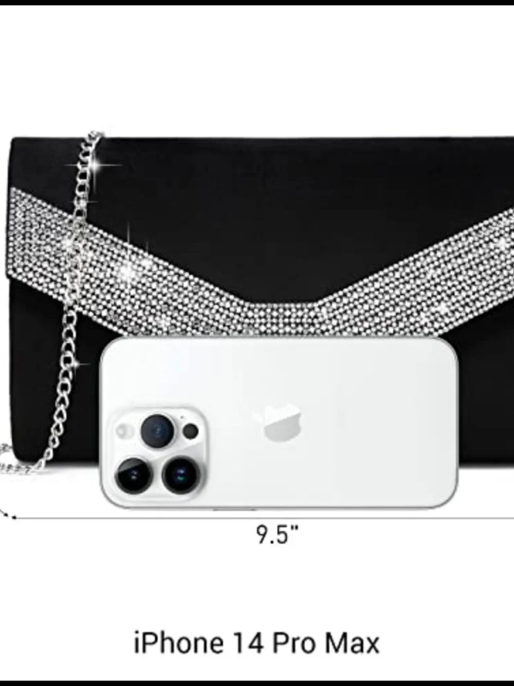 Velvet Evening Clutch with Chain Strap Formal Party Wedding Handbag
